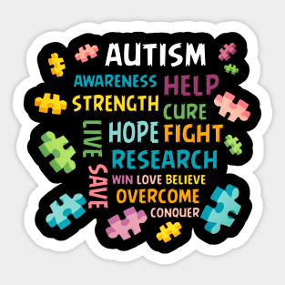 Autism Awareness Captain Autism T-Shirt Autism Awareness Gift Sticker